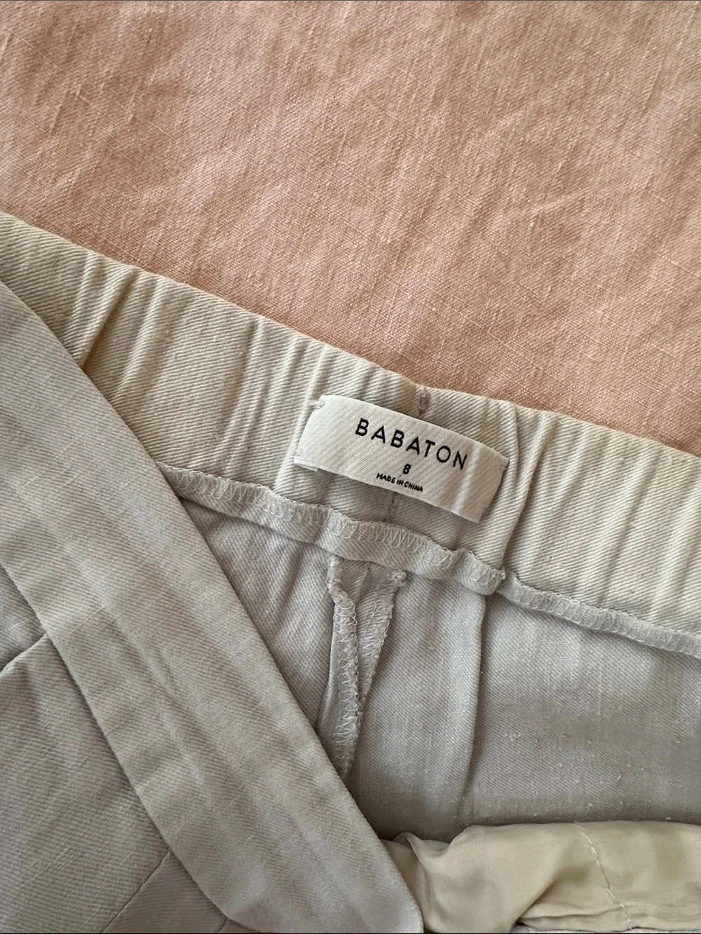 Womens eggshell Pleated linen Pants - Babaton Aritzia